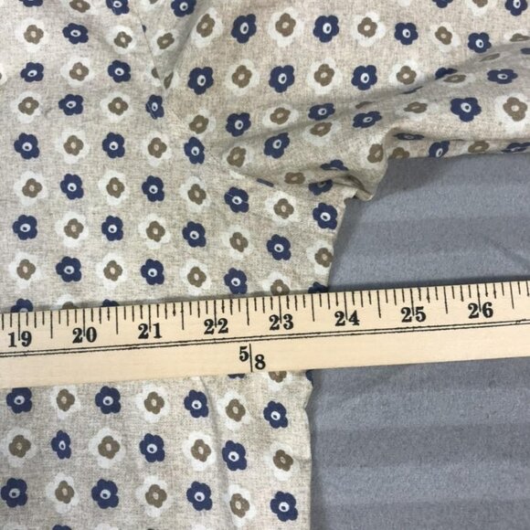 Emanuel Berg Shirt Mens 16.5 Large Beige Blue Floral Print Modern Fit Button Up - Picture 4 of 6